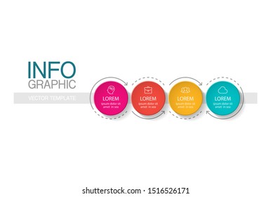 Vector horizontal infographic diagram, template for business, presentations, web design, 4 options.