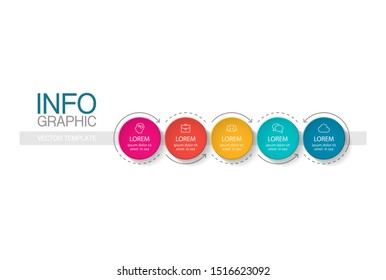 Vector horizontal infographic diagram, template for business, presentations, web design, 5 options.