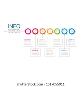 Vector horizontal infographic diagram, template for business, presentations, web design, 7 options.
