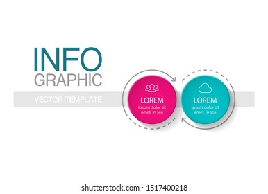 Vector horizontal infographic diagram, template for business, presentations, web design, 2 options.