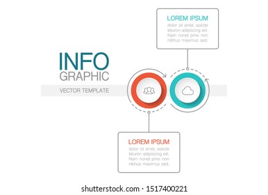 Vector horizontal infographic diagram, template for business, presentations, web design, 2 options.
