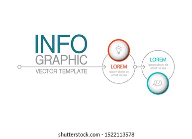 Vector horizontal infographic diagram, template for business, presentations, web design, 2 options.