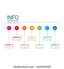 Vector horizontal infographic diagram, template for business, presentations, web design, 7 options.