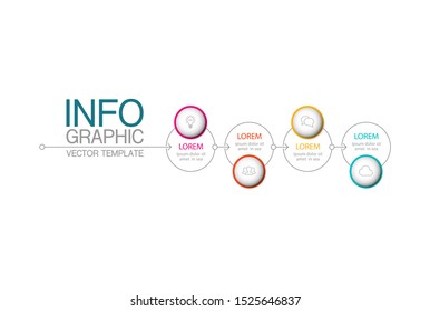 Vector horizontal infographic diagram, template for business, presentations, web design, 4 options.
