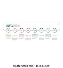 Vector horizontal infographic diagram, template for business, presentations, web design, 8 options.