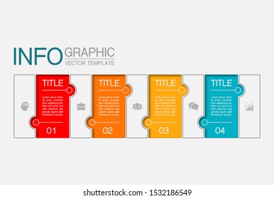 Vector horizontal infographic diagram, template for business, presentations, web design, 4 options.