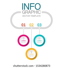 Vector horizontal infographic diagram, template for business, presentations, web design, 3 options.