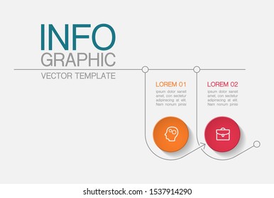 Vector horizontal infographic diagram, template for business, presentations, web design, 2 options.