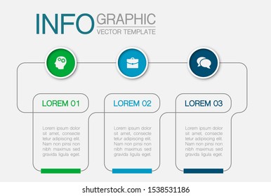 Vector Horizontal Infographic Diagram, Template For Business, Presentations, Web Design, 3 Options.