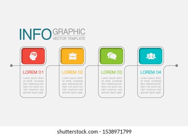 Vector horizontal infographic diagram, template for business, presentations, web design, 4 options.