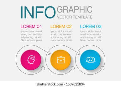 Vector horizontal infographic diagram, template for business, presentations, web design, 3 options.