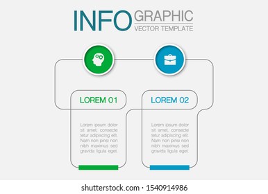 Vector horizontal infographic diagram, template for business, presentations, web design, 2 options.