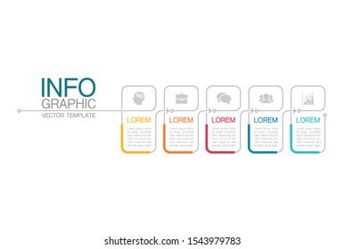 Vector horizontal infographic diagram, template for business, presentations, web design, 5 options.