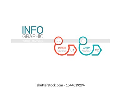 Vector horizontal infographic diagram, template for business, presentations, web design, 2 options.