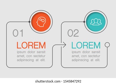 Vector horizontal infographic diagram, template for business, presentations, web design, 2 options.