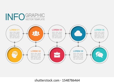 Vector horizontal infographic diagram, template for business, presentations, web design, 5 options.