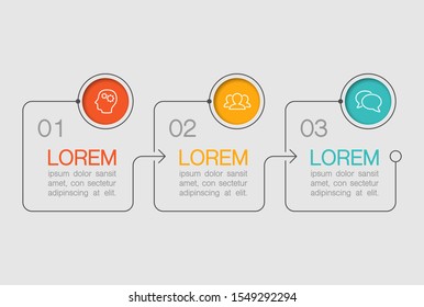 Vector horizontal infographic diagram, template for business, presentations, web design, 3 options.