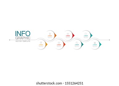 Vector horizontal infographic diagram, template for business, presentations, web design, 7 options.
