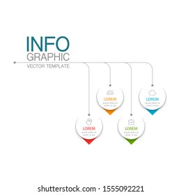 Vector horizontal infographic diagram, template for business, presentations, web design, 4 options.
