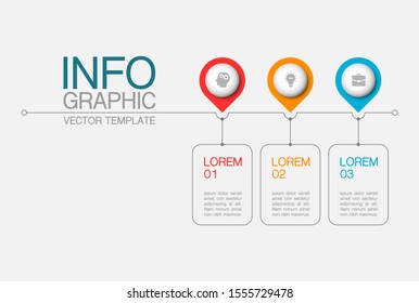 Vector horizontal infographic diagram, template for business, presentations, web design, 3 options.