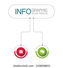 Vector horizontal infographic diagram, template for business, presentations, web design, 2 options.