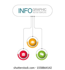 Vector horizontal infographic diagram, template for business, presentations, web design, 3 options.