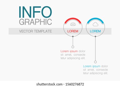 Vector horizontal infographic diagram, template for business, presentations, web design, 2 options.