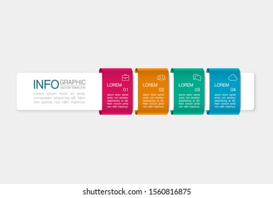 Vector horizontal infographic diagram, template for business, presentations, web design, 4 options.