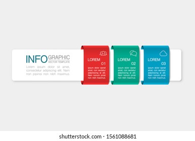 Vector horizontal infographic diagram, template for business, presentations, web design, 3 options.