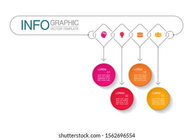Vector horizontal infographic diagram, template for business, presentations, web design, 4 options.