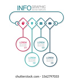 Vector horizontal infographic diagram, template for business, presentations, web design, 4 options.