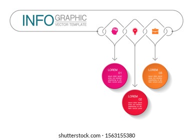 Vector horizontal infographic diagram, template for business, presentations, web design, 3 options.