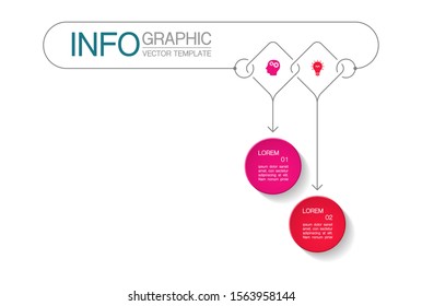 Vector horizontal infographic diagram, template for business, presentations, web design, 2 options.