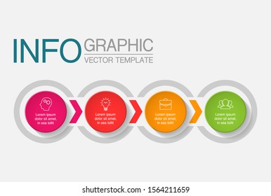 Vector horizontal infographic diagram, template for business, presentations, web design, 4 options.