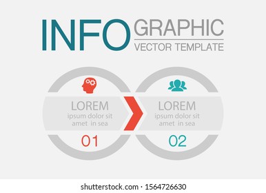 Vector horizontal infographic diagram, template for business, presentations, web design, 2 options.