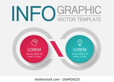 Vector horizontal infographic diagram, template for business, presentations, web design, 2 options.