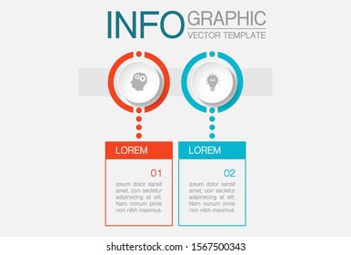 Vector horizontal infographic diagram, template for business, presentations, web design, 2 options.