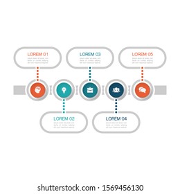 Vector horizontal infographic diagram, template for business, presentations, web design, 5 options.