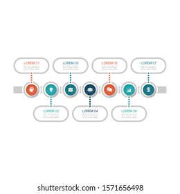 Vector horizontal infographic diagram, template for business, presentations, web design,7 options.