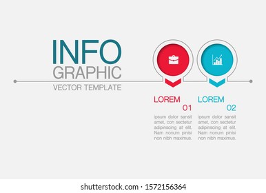 Vector horizontal infographic diagram, template for business, presentations, web design, 2 options.