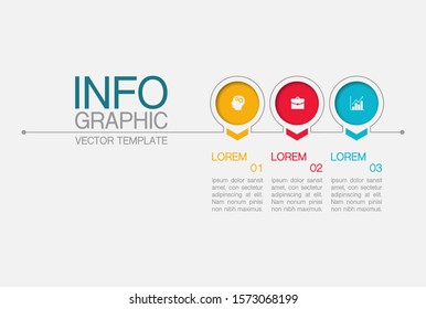 Vector horizontal infographic diagram, template for business, presentations, web design, 3 options.