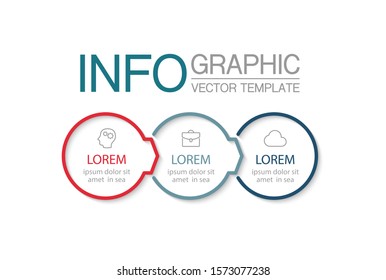 Vector horizontal infographic diagram, template for business, presentations, web design, 3 options.