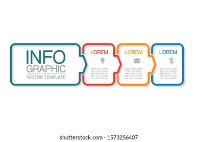 Vector horizontal infographic diagram, template for business, presentations, web design, 3 options.