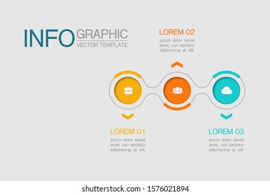 Vector horizontal infographic diagram, template for business, presentations, web design, 3 options.