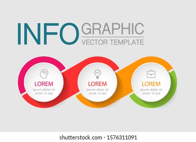 Vector Horizontal Infographic Diagram, Template For Business, Presentations, Web Design, 3 Options.