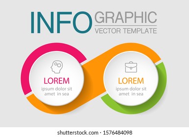 Vector horizontal infographic diagram, template for business, presentations, web design, 2 options.