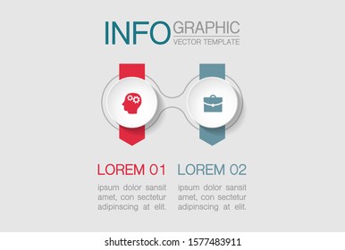 Vector horizontal infographic diagram, template for business, presentations, web design, 2 options.
