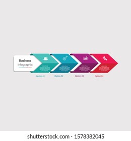 Vector horizontal infographic diagram, template for business, presentations, web design, 4 options.