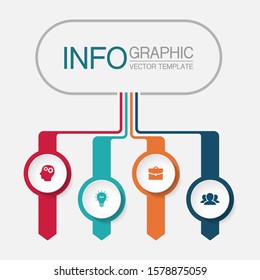 Vector horizontal infographic diagram, template for business, presentations, web design, 4 options.