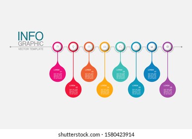 Vector horizontal infographic diagram, template for business, presentations, web design, 8 options.